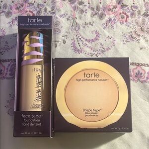 Tarte Face Tape Foundation and Shape Tape Glow Powder Set - Cream